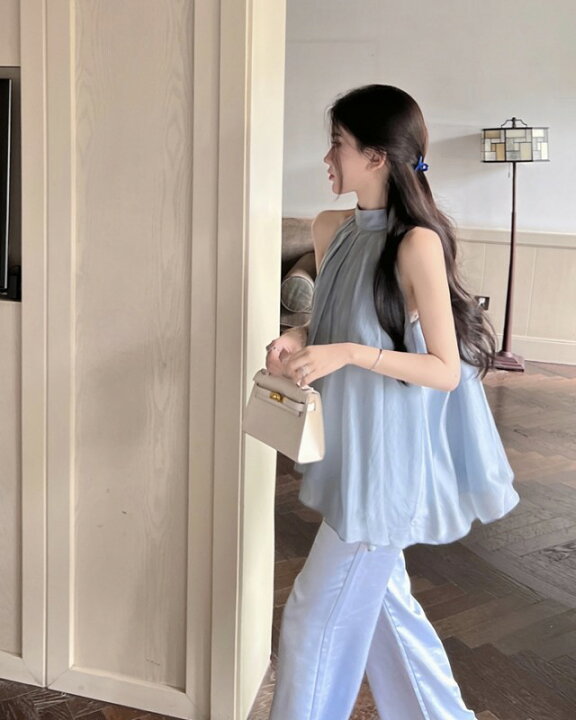 楽天市場 かっこいい パンツドレス セットアップ レディース きれいめ ノースリーブ パーティードレス 結婚式 お呼ばれ ドレス パンツ 韓国 ファッション おしゃれ スタンドカラー ハイネック ホルターネック パンツスーツ 通勤服 オフィス 代 30代 40代 ｌｅａｐ