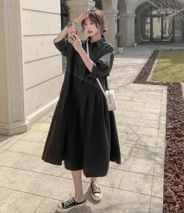 楽天市場】襟付き ワンピース レディース シャツワンピース ロング  