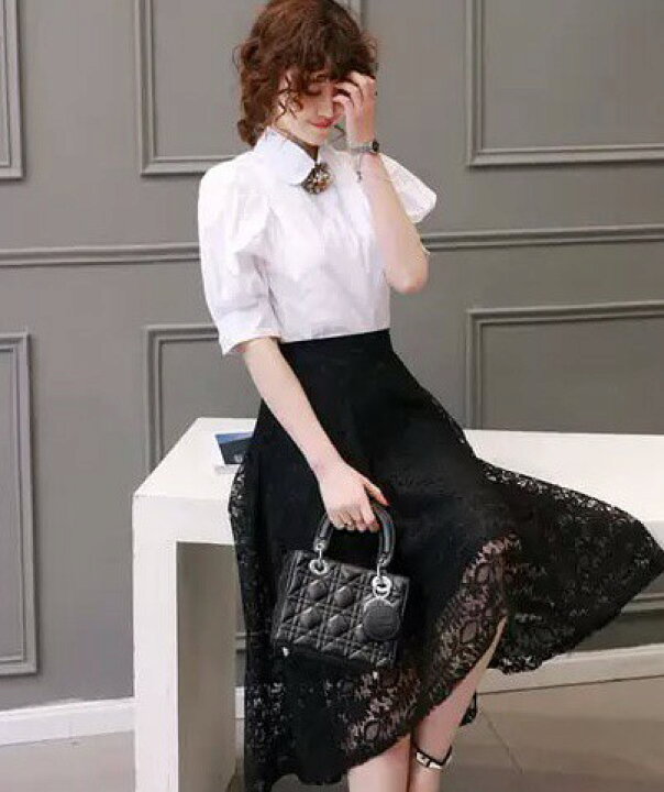 cygne シーニュ ランダムフレアースカート 1/ブラック 黒 ボトムス  