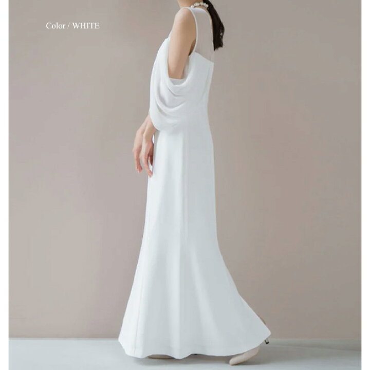 楽天市場】カエン kaene 花園 ドレープ スリーブ ドレス ホワイト  