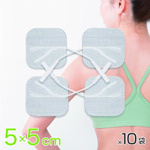 【10袋セット】 粘着パッド M サイズ ( 角型 5cm × 5cm ) 低周波 EMS 機器 互換 交換 高品質 TOP TOUCH ゲル パット 運動 筋肉 粘着 ゲルパッド ジェルパッド 交換用 【送料無料】