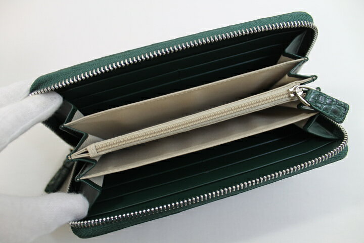 クロコダイル 財布 長財布 本物 ブラック シャイニング加工 ラウンド  