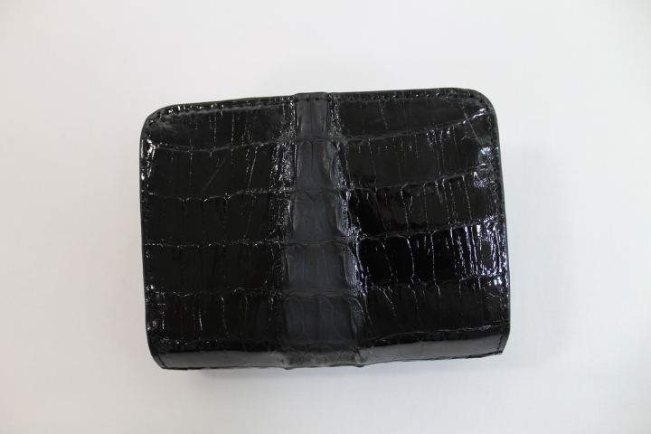 楽天市場】クロコダイル 財布 本物 二つ折り ブラック カイマン 財布