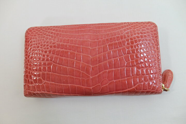 楽天市場】【 一枚革 センター取りシャイニング】クロコダイル 長財布  