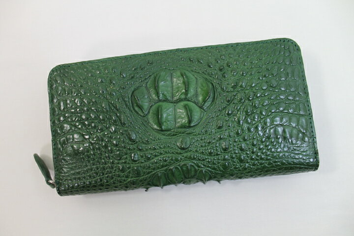 楽天市場】【ポイント10倍】クロコダイル 長財布 財布 本革 グリーン  