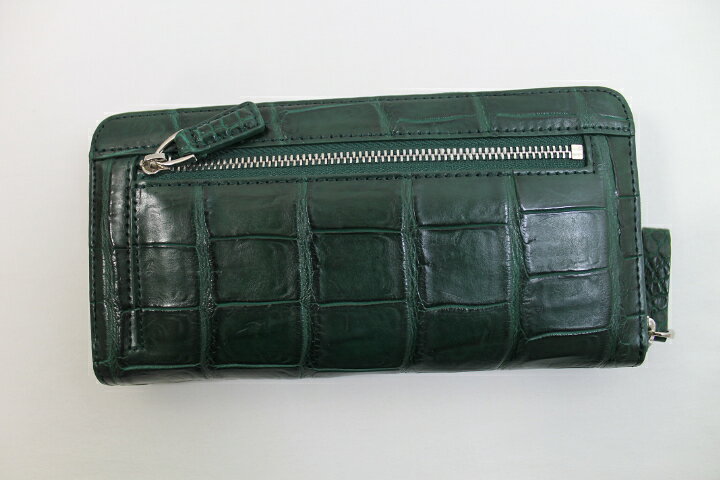 クロコダイル 財布 本物 締めくくっ ターコイズ ヘンローン社製  