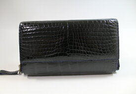【まもなく終了10%クーポン】クロコダイル バッグ メンズ レディース ハンドバッグ ショルダー シャイニング加工 ブラック 最上級品 財布機能タイプ クロコダイル 財布 長財布 ラウンドファスナー かぶせ シャイニング加工 財布バッグ兼用タイプ