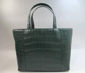 【まもなく終了10%クーポン】クロコダイル バッグ メンズ レディース 本物 グリーン 緑 ハンドバッグ ショルダー 2way A4サイズ収納可 マット仕上げ ヘンローン社製 最上級品 ギフト プレゼント