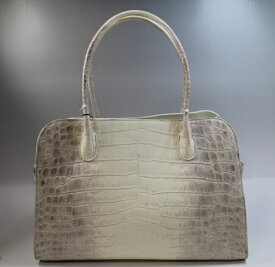【まもなく終了10%クーポン】クロコダイル バッグ 本物 ヒマラヤ サイズ大 最上級品 定価130万円 ハンドバッグ ショルダー 2way A4サイズ収納可 マット仕上げ ヘンローン社製