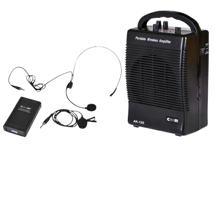 楽天市場 ワイヤレスマイクセット 小型アンプ内蔵スピーカー 15w 充電式 軽量2 4kg ピンマイク インカムマイク ハンズフリー イベント 会議 会議 カラオケ 雑貨通販 Happy Space