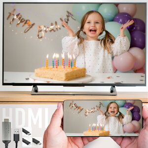 ミラーリング ミラーリングケーブル ライトニング タイプC マイクロUSB スマホ タブレット テレビ 車 有線 wi-fi不要 HDMI 大画面 TV モニター カーナビ ゲーム YouTube