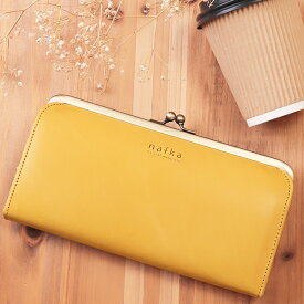 【2/20限定ポイント10倍】【ランキング1位】長財布 レディース がま口 本革 ブランド 牛革 日本製 大容量 ギャルソン 小銭入れ 薄い 薄型 カード 小銭入れ付き 人気 送料無料 ギフト 経年変化 使いやすい おしゃれ プレゼント レザー nafka ナフカ nafka-72001 開運 L1