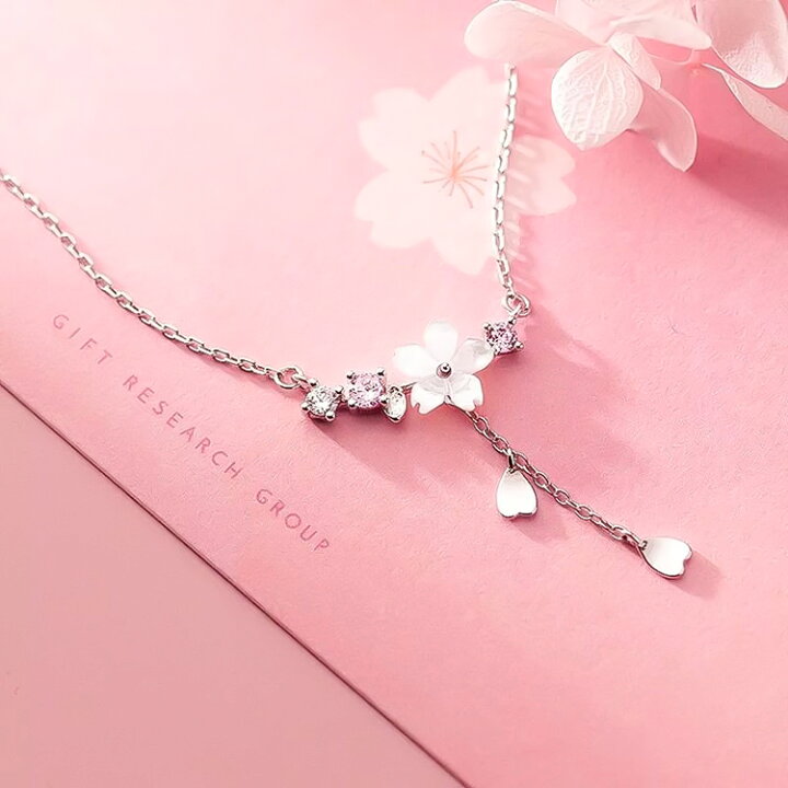 楽天市場】桜 ネックレス 桜ネックレス 揺れる キラキラ フラワー 