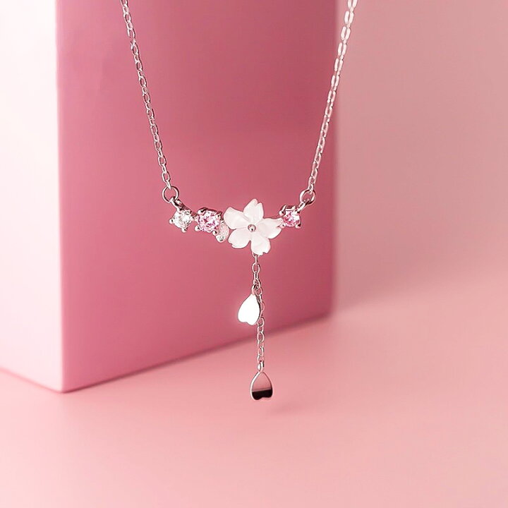 楽天市場】桜 ネックレス 桜ネックレス 揺れる キラキラ フラワー 