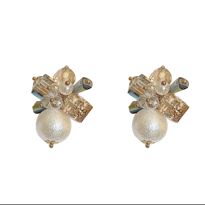 楽天市場】大ぶり ピアス ビジュー フラワー ビジューピアス 925  