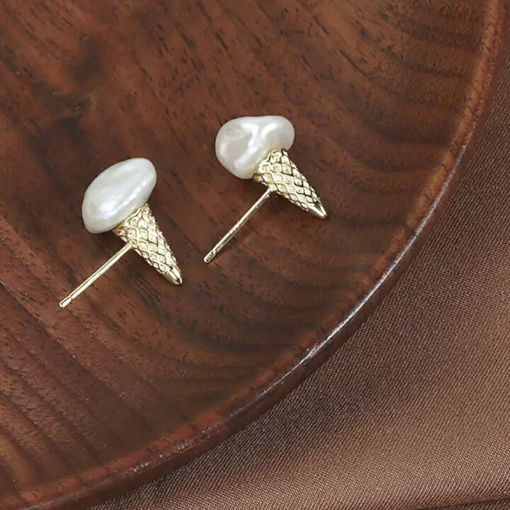 楽天市場】淡水パール ピアス アイスクリーム S925 バロックパール 一 
