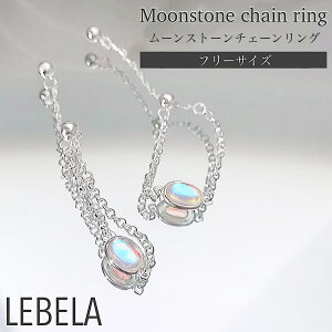 チェーンリング フリーサイズ S925 ムーンストーン 大き目 大き目リング 大きいサイズ 10号 11号 12号 13号 14号 15号 16号 17号 18号 調整可能 シルバー 誕生石 キラキラ シンプル アクセサリー プ