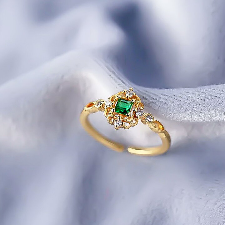 楽天市場】アンティーク リング フリーサイズ 指輪 エメラルド  