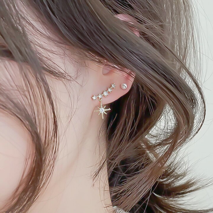 楽天市場】星 ピアス シルバーポスト 星ピアス スター ムーン ピアス 