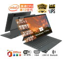 ノートパソコン 2in1 タッチパネル タブレットモード ノートブックモード 超軽量 14インチ Windows 11 Office搭載 第12世代Celeron N95 2.2K IPS 2240x1440 1080HD高解像度 前後カメラ 2.4G 5G WiFi Bluetooth USB3.0 mini HDMI