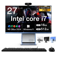 2026年モデル 新品一体型デスクトップパソコン 27型 FHD Core i7 CPU メモリ16GB SSD512GB 選べるカラー…