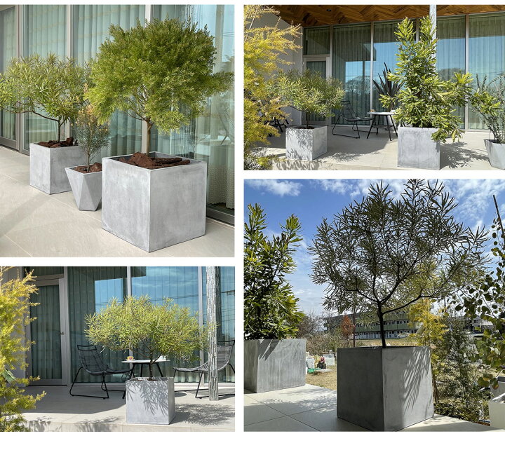 楽天市場 新発売 プランター ファイバークレイプランター 幅45 奥行45 高さ44cm 大型 中型 正方形 ホワイト ライトグレー チャコールグレー おしゃれ 植木鉢 スクエア ポット プランター おしゃれ 大鉢 モダン 鉢植え 庭 屋外用 屋内用 ガーデン ガーデニング 送料