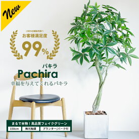 パキラ 150cm 【ファイバークレイ製 プランター & バークチップ 付き】【無光触媒加工済】 フェイクグリーン 大型 観葉植物 フェイク リアル 造花 インテリア 人工観葉植物 光触媒 CT触媒[pl]