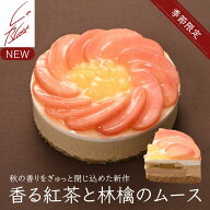 【2026年秋新作】香る紅茶と林檎のケーキ 5号 4～6人分｜りんごと紅茶のムースケーキ アップルティー ト…