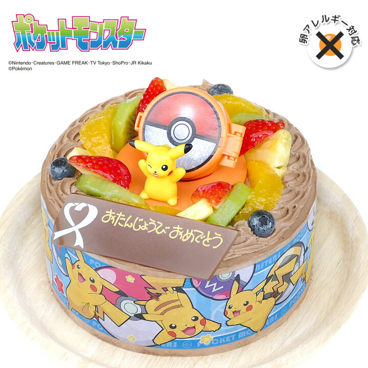 楽天市場 アレルギー対応 卵不使用 キャラデコお祝いケーキ ポケットモンスター 生チョコクリーム 5号バースデーケーキ 誕生日ケーキ 4 6名様用 卵アレルギー フルーツ キャラクター ポケモン チョコレートケーキ 子供 男の子 女の子 冷凍 Cake Express