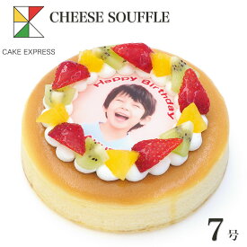 写真ケーキ スフレチーズケーキ デコレーション 7号バースデーケーキ 誕生日ケーキ 【送料無料】 フォトケーキ イラスト プリント 11〜14名様用 大きい サプライズ 冷凍