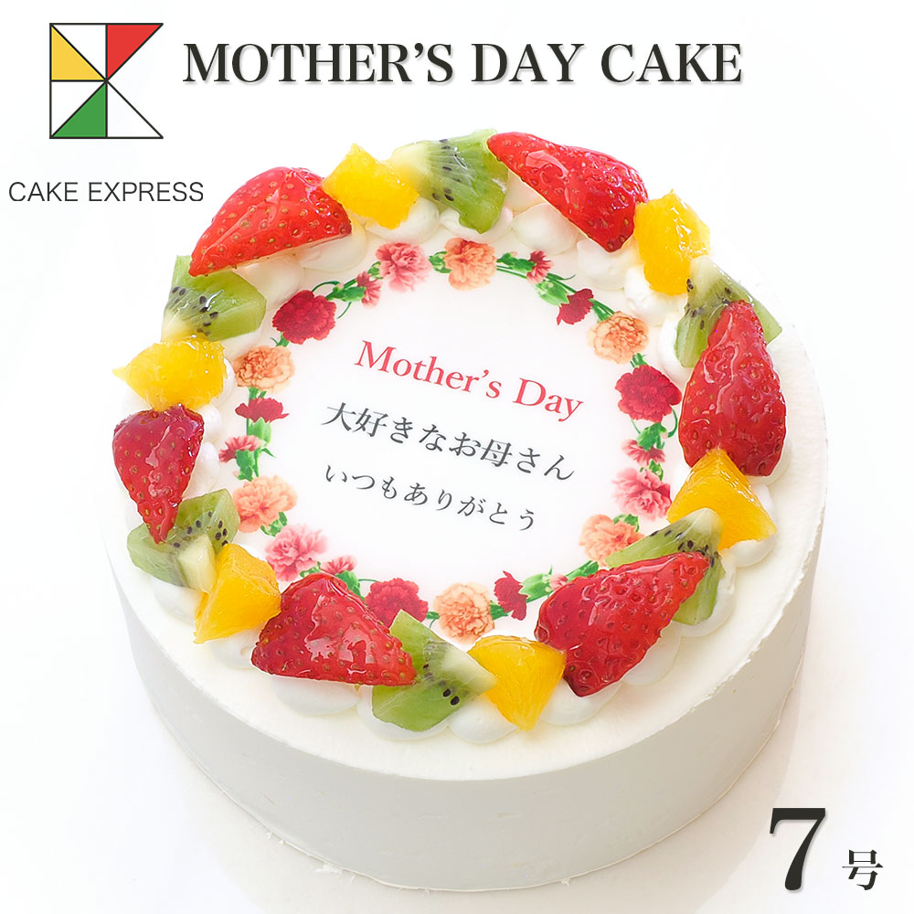 新作アイテム毎日更新 CAKE EXPRESS 心のこもったオリジナルケーキでお祝い 母の日以外のオリジナルメッセージにも対応 母の日ケーキ カーネーション メッセージ入りフルーツ三種生クリーム 大きい 冷凍 誕生日ケーキ サプライズ 2020モデル 感謝状 11～14名様用 7号バースデーケーキ