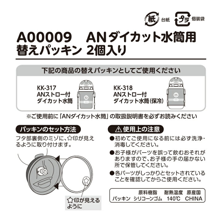 楽天市場 アンパンマン 水筒 パッキン 替え ダイカット水筒用 レックダイレクト ホームストア