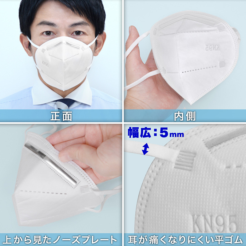 楽天市場】KN95 マスク 不織布マスク【3枚入 個包装】5層フィルター 