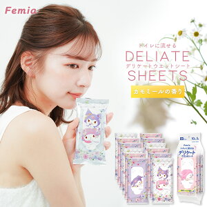 サンリオ フェムウェット 10枚×12個 (10枚×3個 4セット) ウェットシート ウエットシート マイメロ クロミ カモミール 日本製 デリケート トイレに流せる デリケートゾーン ケア 清潔 トイレ ウ