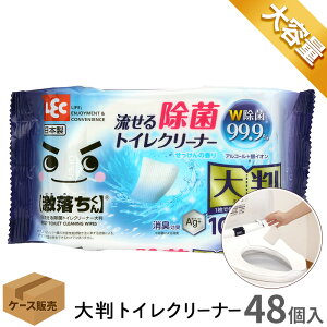 激落ちくん 業務用 ケース販売 流せる 除菌 トイレクリーナー 大判 タイプ 10枚 × 48個 ウエットシート トイレ掃除シート レック ダイレクト