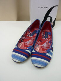 SALE！NINE WESTナインウエストマルチボーダー柄フラットシューズ【新品】【セレクトショップ】