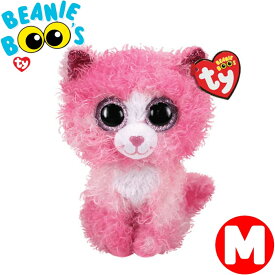 TY ぬいぐるみ ビーニーブーズ ねこ リーガン ピンク Mサイズ 15cm Beanie Boo's あす楽 誕生日 プレゼント 小学生 中学生 高校生 ぬい撮り かわいい キラキラ アメリカ インテリア ギフト ルシアン