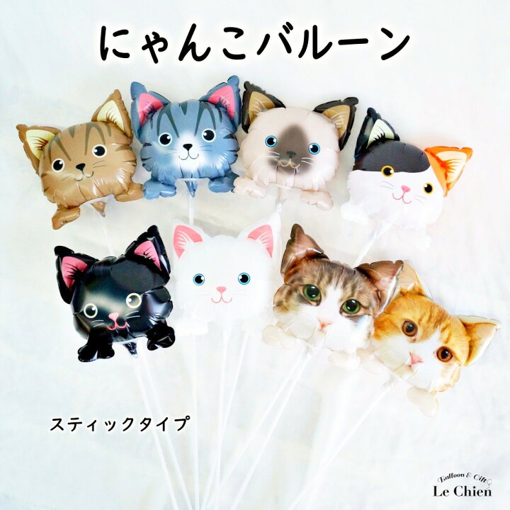 楽天市場】スティックバルーン 可愛い猫ちゃん フォトプロップス 風船  