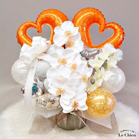 胡蝶蘭 電報 結婚式 おしゃれ 開店祝い バルーン 発表会 お祝いバルーンアレンジメント 誕生日 バルーン 周年祝い 祝電 白 シルバー オレンジ ブルー ピンク 紫 黒 ゴールド 青 豪華 上品 デンファレ アーティフィシャルフラワー メッセージカード付き お店 周年 祝い