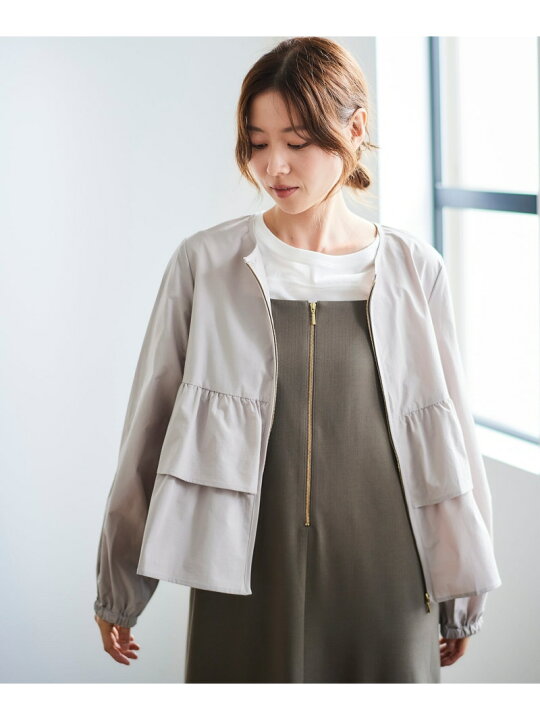 楽天市場】【SALE／30%OFF】ノーカラーフリルライトブルゾン le.coeur 