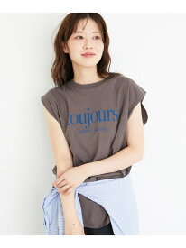 【SALE／50%OFF】toujoursロゴプリントフレンチTシャツ le.coeur blanc ルクールブラン トップス カットソー・Tシャツ ピンク ブルー ブラック【RBA_E】[Rakuten Fashion]