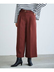 【SALE／50%OFF】《手洗い可能》ベルト付きハイウエストワイドパンツ le.coeur blanc ルクールブラン パンツ その他のパンツ ブラウン ベージュ【RBA_E】【送料無料】[Rakuten Fashion]