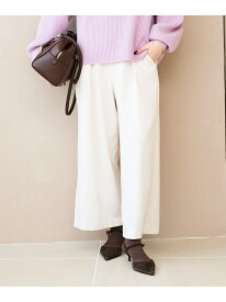 ウールライクフロントタックワイドクロップドパンツ le.coeur blanc ルクールブラン パンツ その他のパンツ ブラック ベージュ ホワイト ブラウン【送料無料】[Rakuten Fashion]
