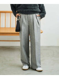 【SALE／50%OFF】ヘリンボーンタックワイドパンツ le.coeur blanc ルクールブラン パンツ その他のパンツ グレー【RBA_E】【送料無料】[Rakuten Fashion]