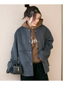 【SALE／40%OFF】ニットビーバーノーカラーミドルコート le.coeur blanc ルクールブラン ジャケット・アウター その他のジャケット・アウター グレー ブラウン【RBA_E】【送料無料】[Rakuten Fashion]