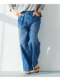 タックワイドデニムパンツ le.coeur blanc ルクールブラン パンツ ジーンズ・デニムパンツ ブルー ネイビー【送料無料】[Rakuten Fashion]