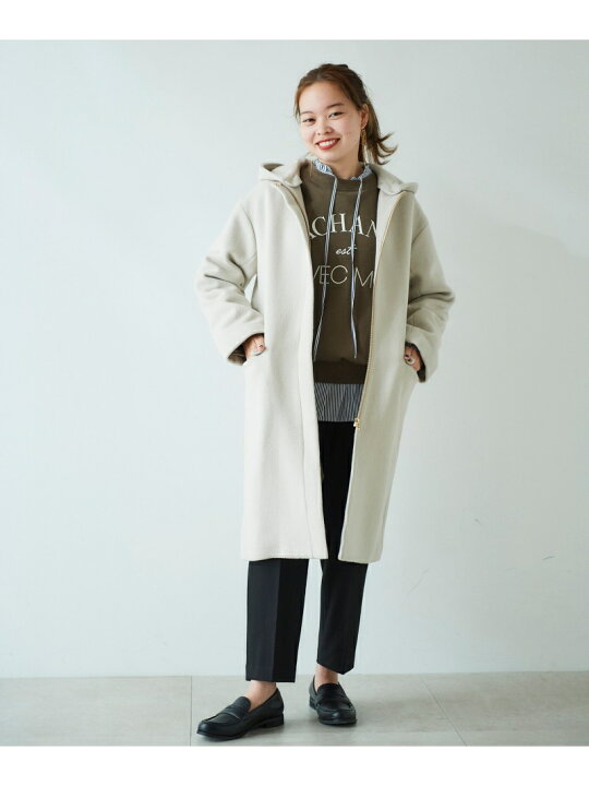 楽天市場】【SALE／50%OFF】ウールブレンドフード&ノーカラーコート le 
