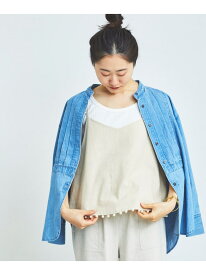 パールツキキャミブラウス le.coeur blanc ルクールブラン トップス シャツ・ブラウス ホワイト ネイビー【送料無料】[Rakuten Fashion]