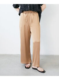 【SALE／50%OFF】《手洗い可能》メローウエストサテンイージーパンツ le.coeur blanc ルクールブラン パンツ その他のパンツ グレー ブラウン ブラック【RBA_E】【送料無料】[Rakuten Fashion]