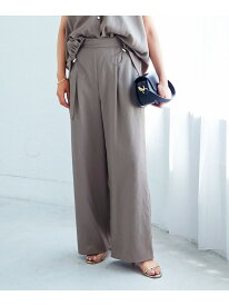 【SALE／30%OFF】ベルト付きリネンライクワイドパンツ le.coeur blanc ルクールブラン パンツ その他のパンツ グレー ブラウン【RBA_E】【送料無料】[Rakuten Fashion]